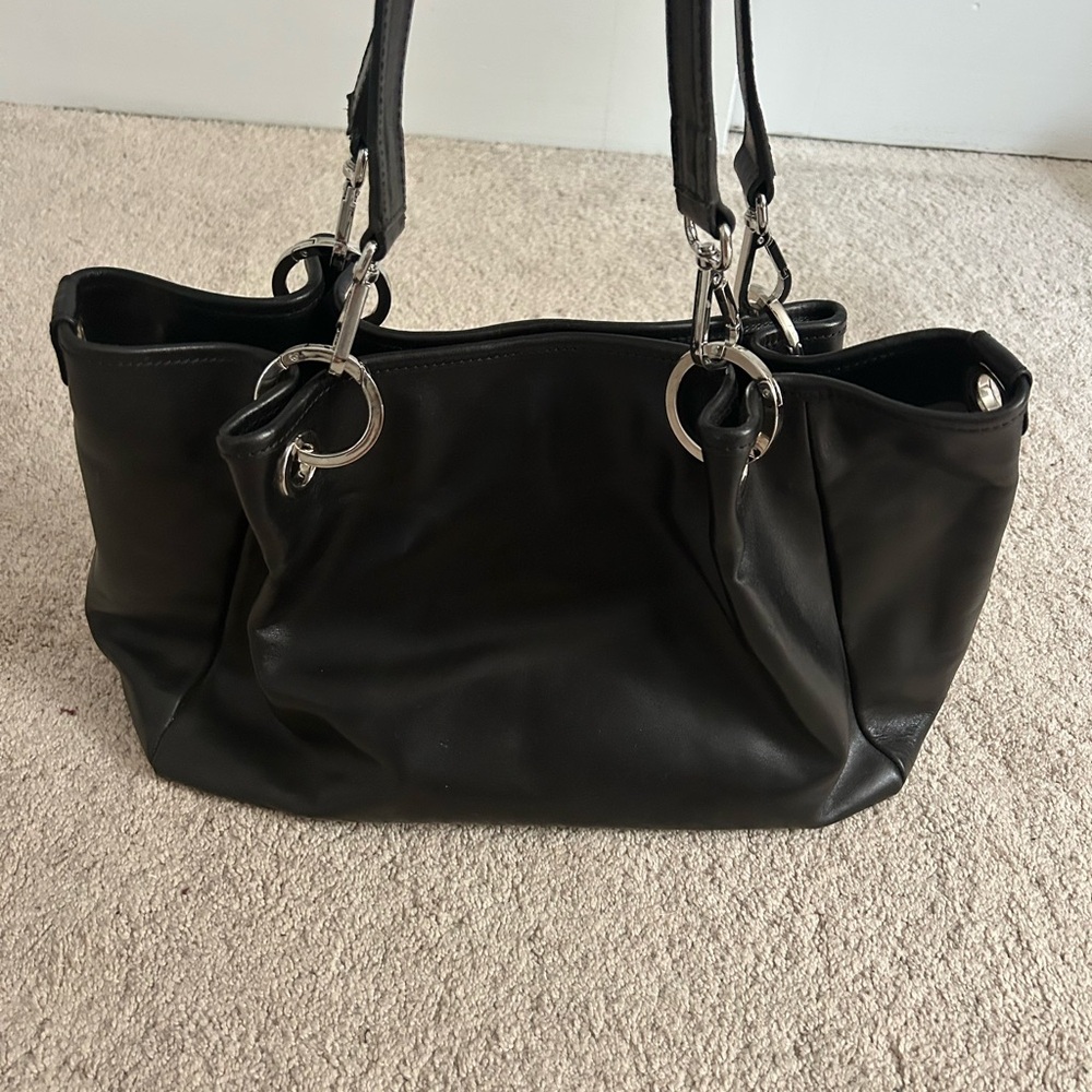 Massaccesi Black Leather Tote Bag